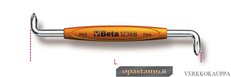 Beta 1238B 3-4 kulmaruuvitaltta, ristikanta PH Phillips®
