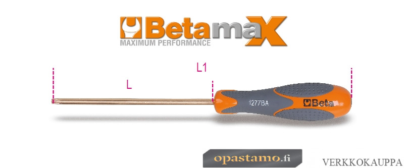 BETA 1277BA TX30 kipinäsuojattu ruuvimeisseli kärjille Torx®. Koko T30