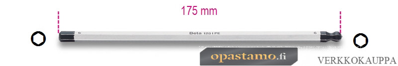 Beta 1281PE 2,5 käännettävä ruuvitaltta 1/4" talttakahvoihin, kuusiokolo/ pallopää, koko 2,5mm
