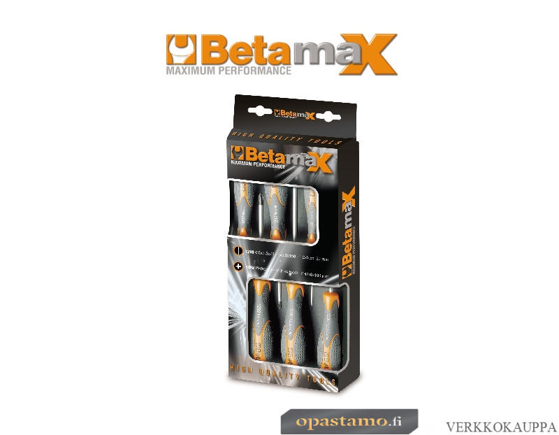 Beta 1293/D6 ruuvitaltat, 6 kpl, riippupakkauksessa BETAMax, Phillips® taltta ja ristikärjet