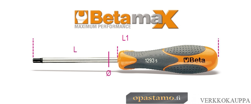 Beta 1293ES 2,5 ruuvitaltta kuusiokolokärjellä, BETAMax, koko 2,5mm