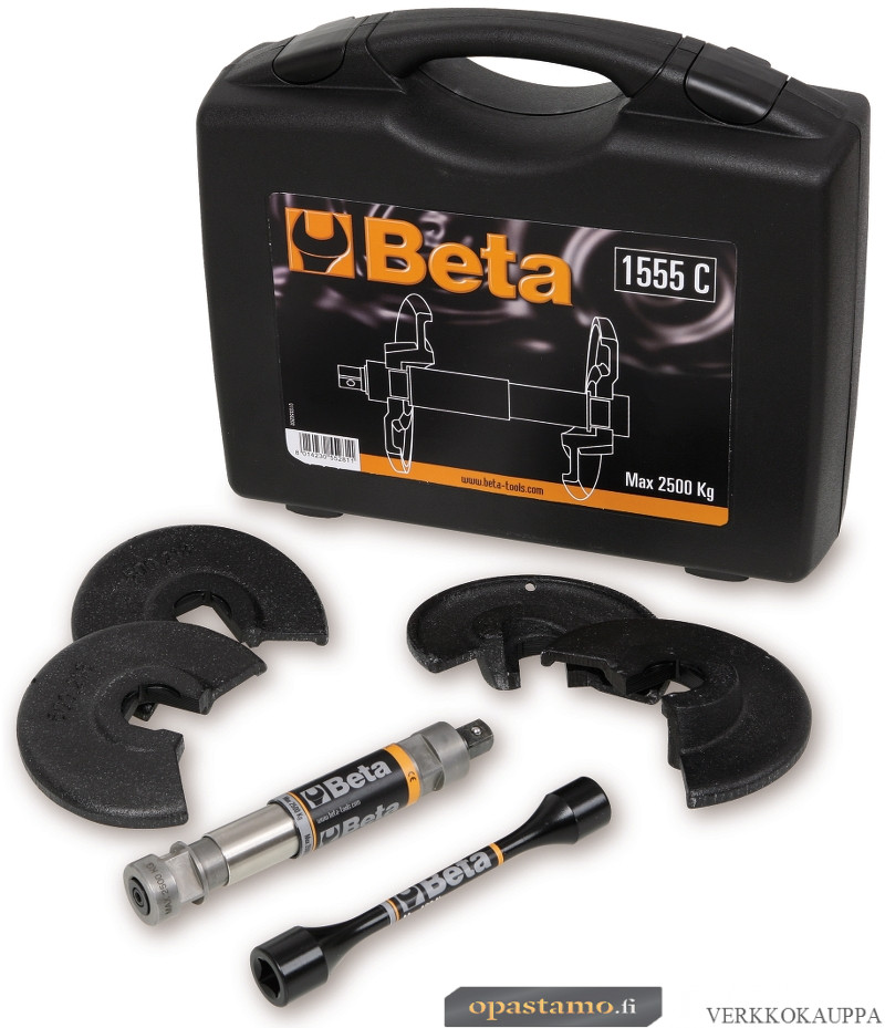 BETA 1555C puristin iskunvaimentimen jousille 4 haarukalla ja vääntösauvalla. Min÷Max 80÷225mm