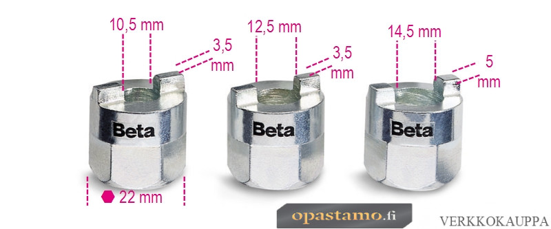 BETA 1557/S3-SOCKETS FOR SHOCK ABSORBER NUTS.