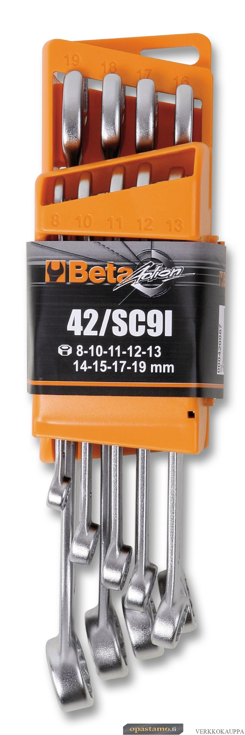 BETA 42/SC9E yhdistelmäavaimet pitimessä, 9-avainta, 8-10-11-12-13-16 17-18-19 mm