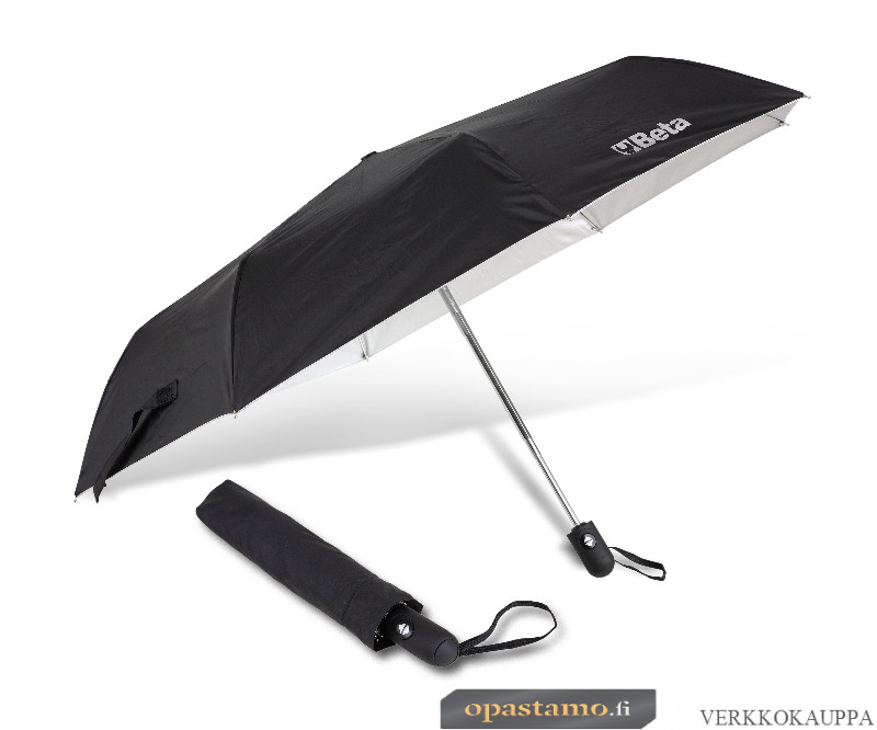 BETA 9521 sateenvarjo logolla, automaattinen avaus, musta