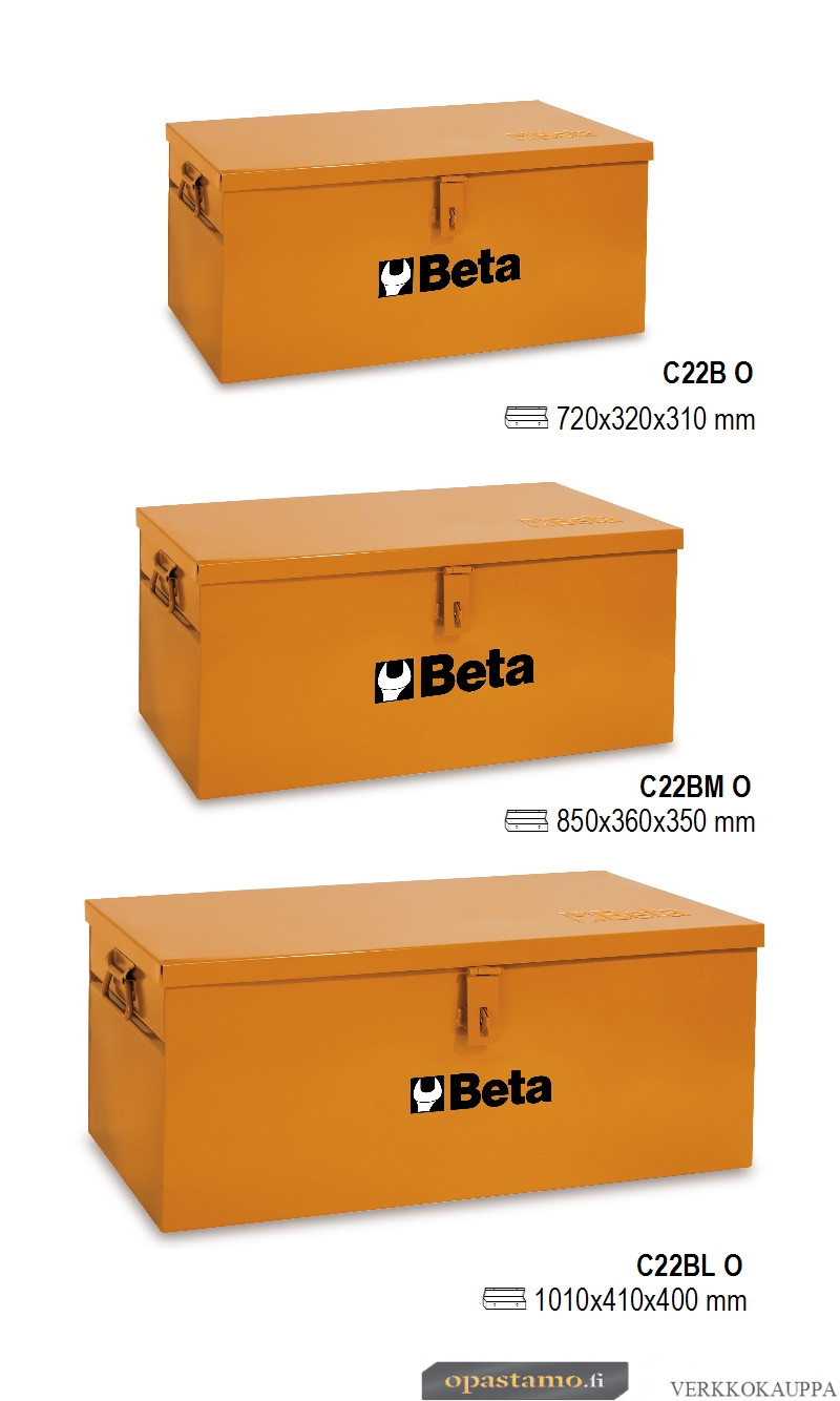 BETA C22B-O tyhjä työkaluarkku kahvoilla ja riippulukituksella, metallia, 720x320x310mm