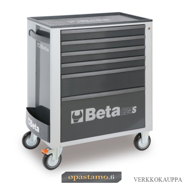 BETA C24S/6-G liikuteltava työkaluvaunu 6:lla laatikolla, harmaa