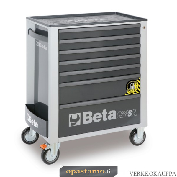 BETA C24SA/7-G liikuteltava työkaluvaunu 7:llä laatikolla, ANTI-TILT, harmaa