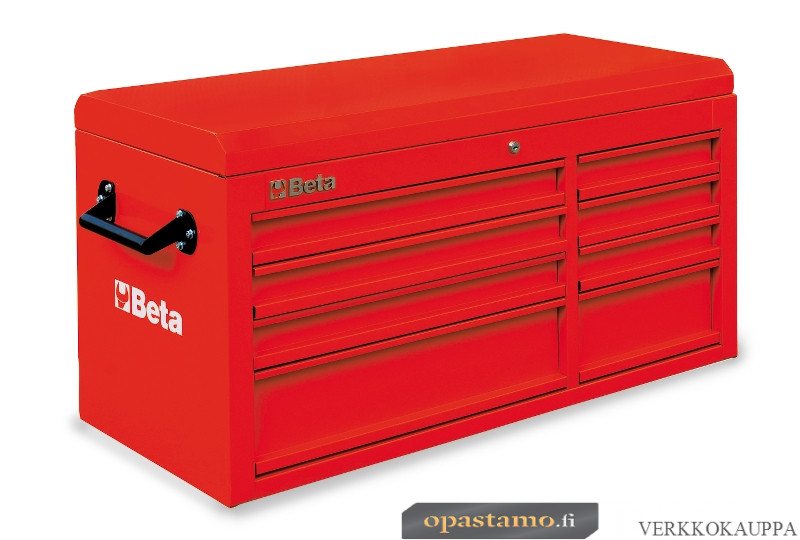 BETA C38T-R työkaluarkku 8:lla laatikolla liitettäväksi työkaluvaunuun C38, punainen