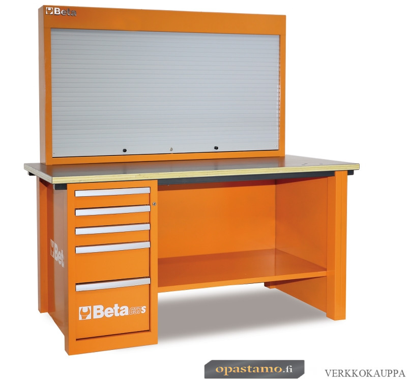 BETA C57S/A-G MASTERCARGO työpöytä 1700x900mm laatikostolla ja rulokaapilla. Harmaa
