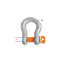 BETA 8029R Bow shackles with screw collar pins, high-tensile alloy steel, GRADE 6, hot-dipped galvanized body.