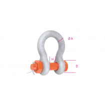 BETA 8031R Bow shackles with safety bolt, EN13889 high-tensile alloy steel, GRADE 6, hot-dip galvanized body.