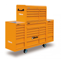 BETA C38C-O liikuteltava työkaluvaunu, yhdistelmässä 25 laatikkoa, oranssi