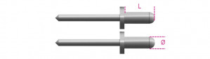 BETA 1741RV 2,9K vetoniitti alumiini, Ø 2,9mm pituus 6mm, pakkauksessa 500 kpl