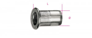 BETA 1742R-AL M6 mutteriniitti, alumiinia, sisäkierteen koko M6, mitat 9x15mm, pakkauksessa 20 kpl