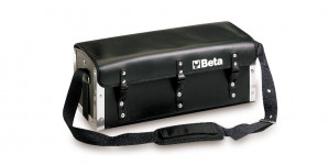 BETA 2009N/BV työkalulaukku nahkaa, metallikulmat ja olkahihnalla 530x190x210, tyhjä