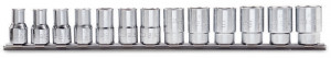 BETA 920A/SB13 kiskossa 13 kuusikulmaista käsihylsyä (TUOTE 920A) vääntiö 1/2”, koot 10-11-12-13-14-15-16 17-18-19-20-21-22 mm
