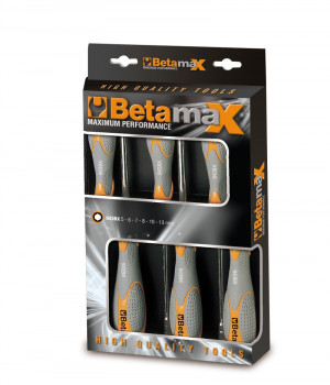 Beta 943BX/D6 kuusikulmaiset hylsymeisselit (TUOTE 943BX) sarja pakkauksessa, pitkät, 6-avainta