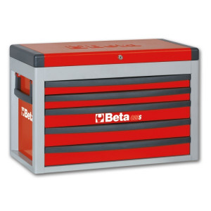 BETA C23S-R siirreltävä työkaluarkku avattavalla kannella ja 5:llä laatikolla