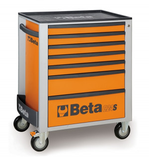 BETA C24S/7-O liikuteltava työkaluvaunu 7:llä laatikolla, oranssi