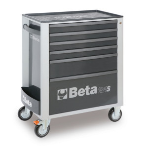 BETA C24S/6-G liikuteltava työkaluvaunu 6:lla laatikolla, harmaa