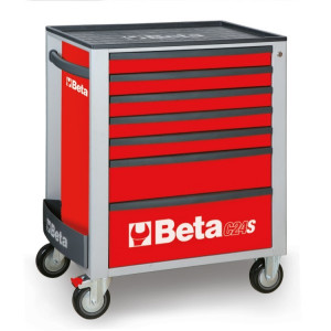 BETA C24S/7-R liikuteltava työkaluvaunu 7:llä laatikolla, punainen
