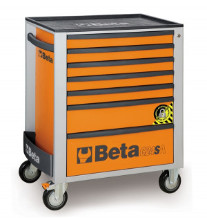 BETA C24SA/7-O liikuteltava työkaluvaunu 7:llä laatikolla, ANTI-TILT, oranssi