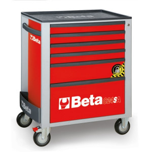 BETA C24SA/6-R liikuteltava työkaluvaunu 6:lla laatikolla, ANTI-TILT, punainen