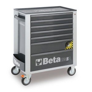 BETA C24SA/7-G liikuteltava työkaluvaunu 7:llä laatikolla, ANTI-TILT, harmaa