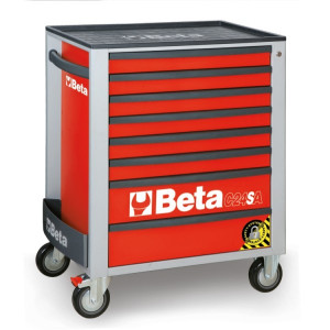 BETA C24SA/8-R liikuteltava työkaluvaunu 8:lla laatikolla, ANTI-TILT, punainen