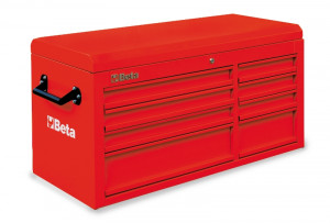 BETA C38T-R työkaluarkku 8:lla laatikolla liitettäväksi työkaluvaunuun C38, punainen