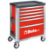 BETA C39-6/R liikuteltava työkaluvaunu 6:lla laatikolla, punainen