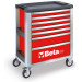 BETA C39-7/R liikuteltava työkaluvaunu 7:llä laatikolla, punainen