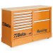 BETA C39MD-O liikuteltava työkaluvaunu 7:llä laatikolla ja työtasolla, oranssi