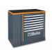 BETA C55BO/1 Työpisteyhdistelmässä työtaso, yleisjalka ja 7-laatikollinen kiinteä työkalulaatikosto (C55M7) oranssi reunalista, Leveys 1024mm
